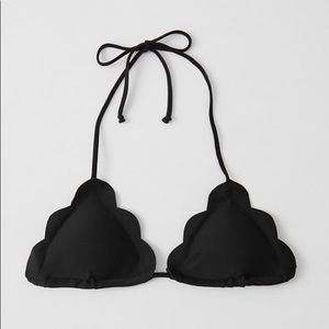 Black Scalloped Bikini Top